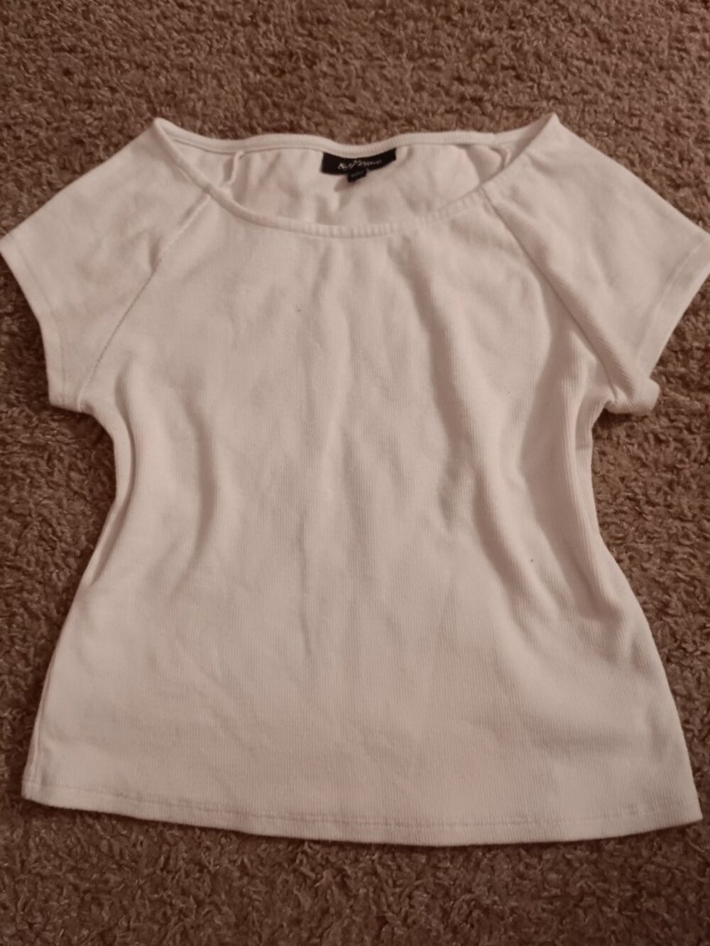 Off the shoulders white fitted cropped top